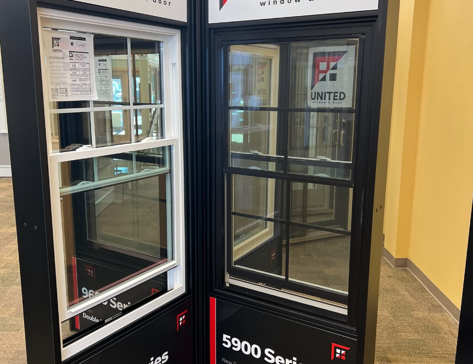 A flexible door display showing multiple options