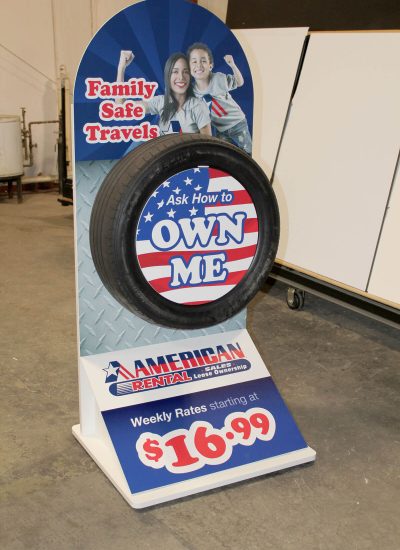displays manufacturers American Rental Tire Pedestal